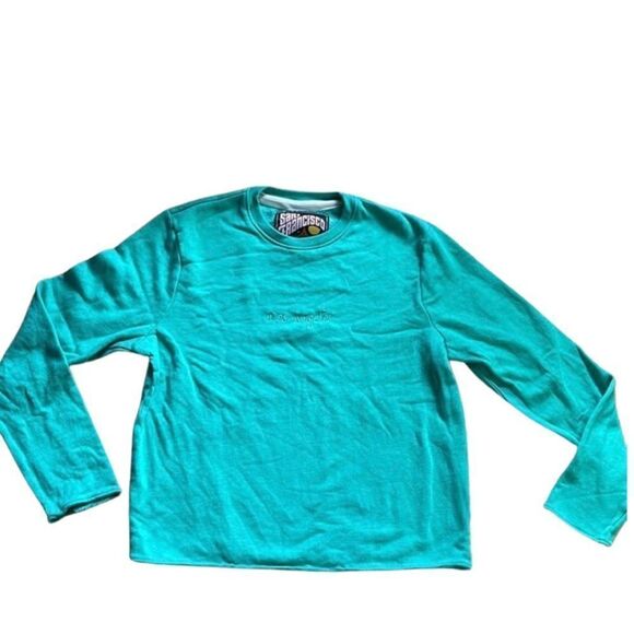 Los Angeles Women's Green Cotton Blend Crewneck Size Small - Picture 1 of 7